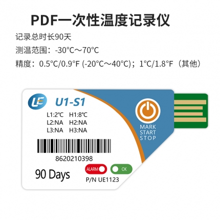 U1-S1 PDF一次性溫度記錄儀